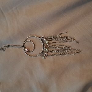 Long pendant necklace & earrings